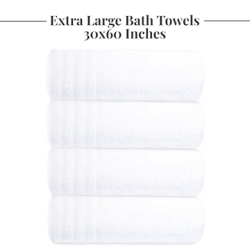 Tens Towels Pack of 4 Extra Large Cotton Bath Towels