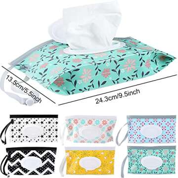 FEBSNOW 6 Pack Baby Wipes Dispenser, Portable Refillable Wipe Holder, Baby Wipes Container, Reusable...