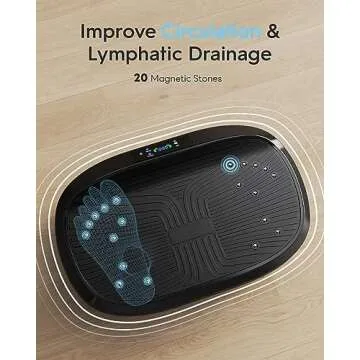 FLYBIRD Vibration Plate Exercise Machine, Lymphatic Drainage Machine, Whole Body Workout Vibration Platform w/ 2 Resistance Bands for Wellness and Fitness-Black