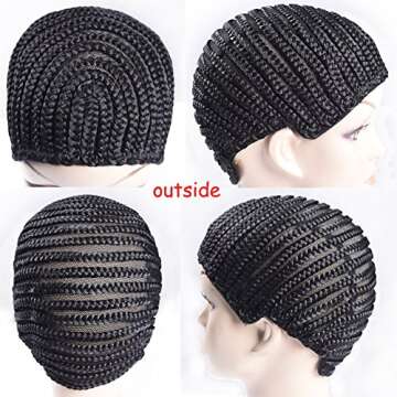 Refined Braided Wig Caps Crotchet Cornrows Cap For Easier Sew In Caps for Making Wig Glueless Hair N...