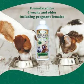 Mad About Organics Oral Care Water Additive for Cats & Dogs – Gentle Dental Support – Reduces Breath Odors, Promotes Gum Health – No Brushing – Convenient for Daily Use, Fresh Mint Flavor, 16 FL oz