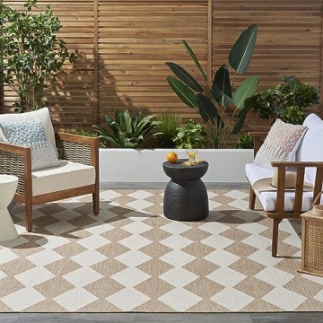 Nourison 8x10 Indoor-Outdoor Checkered Area Rug