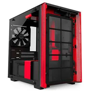 NZXT H200i - Mini-ITX PC Gaming Case - RGB Lighting and Fan Control - CAM-Powered Smart Device - Enhanced Cable Management System – Water-Cooling Ready - Black/Red - 2018 Model