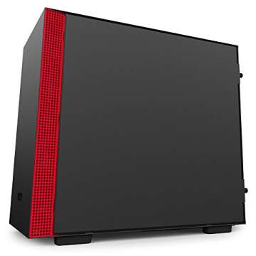 NZXT H200i - Mini-ITX PC Gaming Case - RGB Lighting and Fan Control - CAM-Powered Smart Device - Enhanced Cable Management System – Water-Cooling Ready - Black/Red - 2018 Model