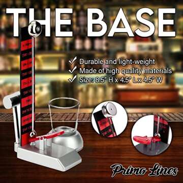 Primo Lines Hammer Shot Games for Adults - 1 Shot Glass and Hammer Shot Tower Bell, Gamble Guilt Fre...