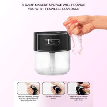 TROUV Beauty Sponge Soaker, Makeup Sponge Dampener, Water Pump Dispenser Refillable Container, For Makeup Beauty Sponge Foundation Application (WITHOUT SPONGE)