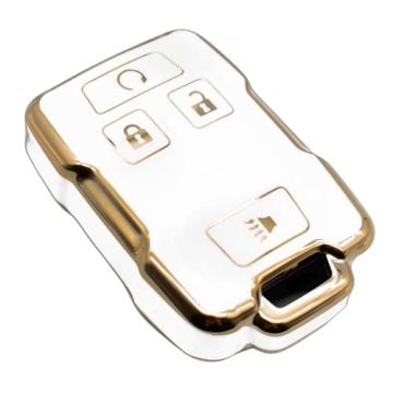 FEYOUN Key Fob Cover Compatible with Chevy Chevrolet Colorado Silverado Suburban Tahoe GMC Canyon Si...