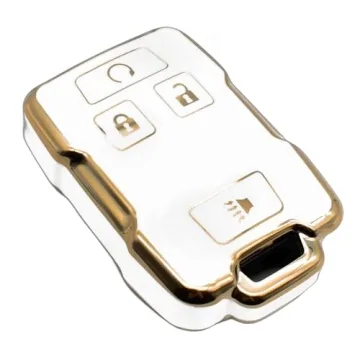 FEYOUN Key Fob Cover Compatible with Chevy GMC Vehicles TPU Case Protection Shell White