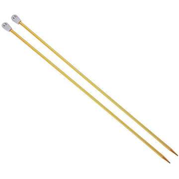 INSO 2Pcs Aluminum Knitting Needle Set, Straight Single Pointed Aluminum Sweater Needles Set (4.5mm)