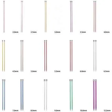 INSO 2Pcs Aluminum Knitting Needle Set, Straight Single Pointed Aluminum Sweater Needles Set (4.5mm)