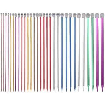 INSO 2Pcs Aluminum Knitting Needle Set, Straight Single Pointed Aluminum Sweater Needles Set (4.5mm)
