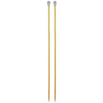 INSO 2Pcs Aluminum Knitting Needle Set, Straight Single Pointed Aluminum Sweater Needles Set (4.5mm)