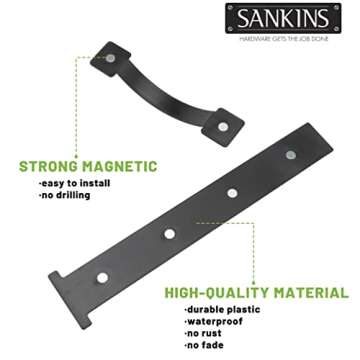 SANKINS Magnetic Decorative Garage Door Hinges Hardware Kit for Stunning Appeal