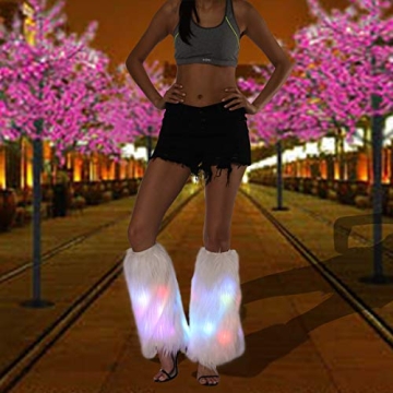 LED Fur Leg Warmers for Festivals and Parties: Unisex Style