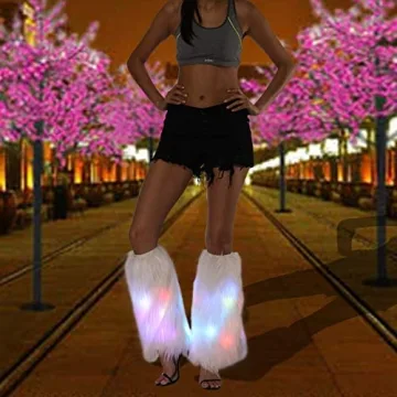 LED Fur Leg Warmers for Festivals and Parties: Unisex Style