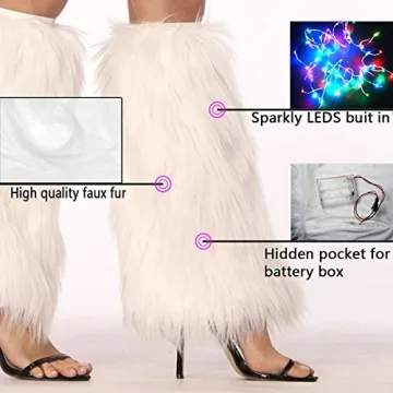 LED Fur Leg Warmers for Festivals and Parties: Unisex Style