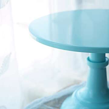 KERYNICE 3 Pcs Cake Stand Set Blue Metal Cupcake Holder Dessert Display Plate Decor Serving Platter for Baby Shower Wedding Birthday Parties Celebration