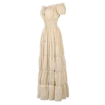 Parlsdy Pirate Peasant Dress - Elegant Renaissance Costume for Women