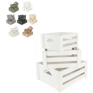 ITALIA Rustic Wooden Crate Set - Stylish Storage Solution