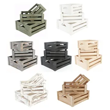 ITALIA Rustic Wooden Crate Set - Stylish Storage Solution