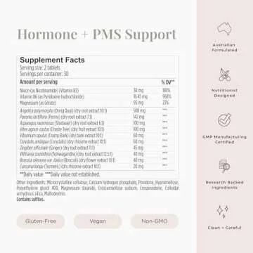 JSHealth Vitamins Hormone Balance for Women and PMS Support Supplement - Premenstrual Symptom Relief with Vitamins B3, B6 & Magnesium (60)