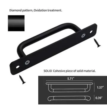Westablize 12 Pack 5 Inch 128 mm Matte Black Cabinet Handles Aluminum Drawer Pulls Sliding Door Pulls