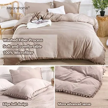 MoonxHome Boho Duvet Cover Set Soft Microfiber Queen Size