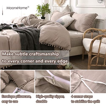 MoonxHome Boho Duvet Cover Set Soft Microfiber Queen Size