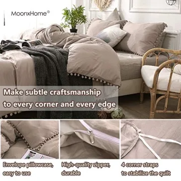 MoonxHome Boho Duvet Cover Set Soft Microfiber Queen Size