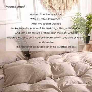 MoonxHome Boho Duvet Cover Set Soft Microfiber Queen Size