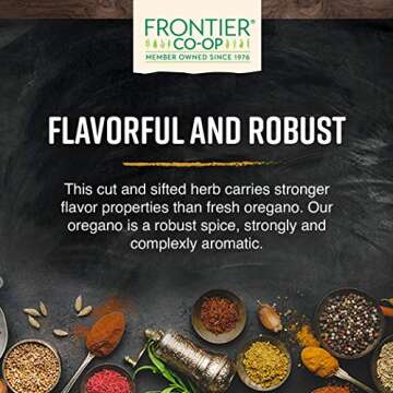 Frontier Co-op Mediterranean Fancy Oregano Leaf, 1-Pound Bulk, Great On Pizza, Italian & Mexican Fare, Kosher