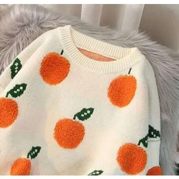 Womens Knitted Orange Sweater - Casual Chic Comfort