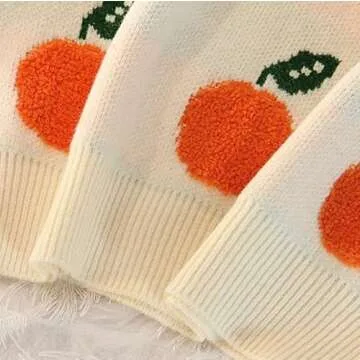 Womens Knitted Orange Sweater - Casual Chic Comfort