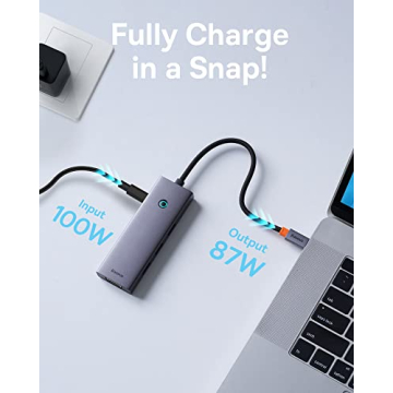 Docking Station Dual Monitor, Baseus 7 in 1 Laptop Docking Station 3 Monitors, USB C HUB with 4K HDMI, VGA, 100W PD, 3 USB for iPhone 15/MacBook/Dell/HP