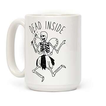 LookHUMAN Skeleton Fairy Halloween Mugs - Funny Coffee Mugs Adult Humor, Double-Sided Print Ceramic ...