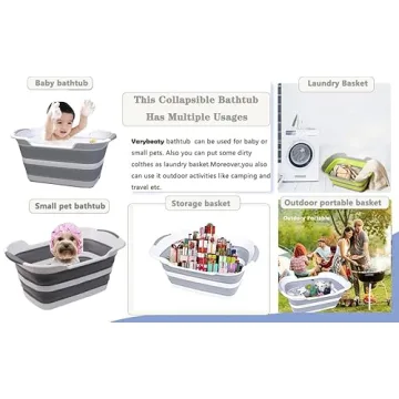 Varybeaty Multifunction Collapsible Bathtub for Pets & Kids