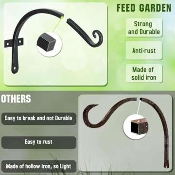 FEED GARDEN 12 Inch Decorative Wall Hooks - Versatile Plant Hangers
