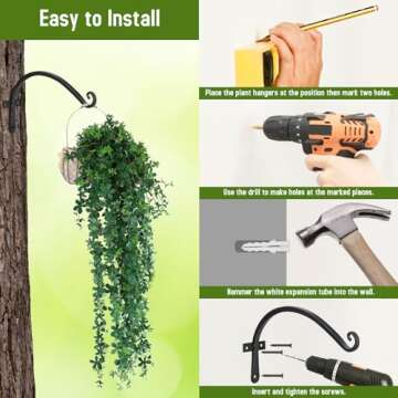 FEED GARDEN 12 Inch Decorative Wall Hooks - Versatile Plant Hangers