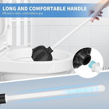 Heavy Duty Toilet Plunger and Brush Set with Modern Stand