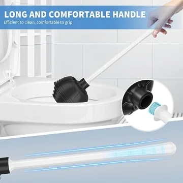 Heavy Duty Toilet Plunger and Brush Set with Modern Stand