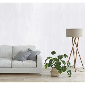 17.7" X236"White Wood Wallpaper Thicken Wood Contact Paper Wood White White Peel and Stick Wallpaper Wallpaper White Wood Vintage Paper Self Adhesive Wallpaper Wood Grain Contact Paper Film Roll