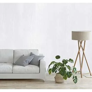 17.7" X236"White Wood Wallpaper Thicken Wood Contact Paper Wood White White Peel and Stick Wallpaper Wallpaper White Wood Vintage Paper Self Adhesive Wallpaper Wood Grain Contact Paper Film Roll