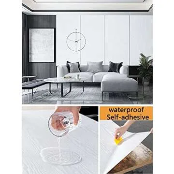 17.7" X236"White Wood Wallpaper Thicken Wood Contact Paper Wood White White Peel and Stick Wallpaper Wallpaper White Wood Vintage Paper Self Adhesive Wallpaper Wood Grain Contact Paper Film Roll