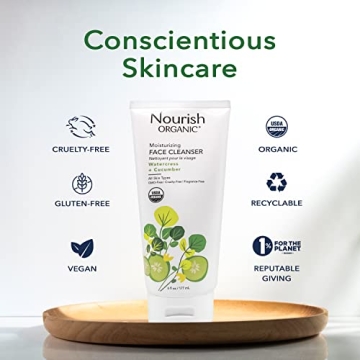 Nourish Organic Moisturizing Face Cleanser for All Skin Types