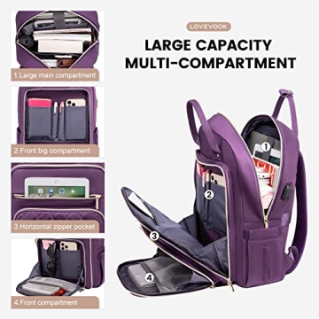 Stylish LOVEVOOK Women's Laptop Backpack for Travel