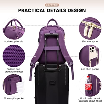 Stylish LOVEVOOK Women's Laptop Backpack for Travel