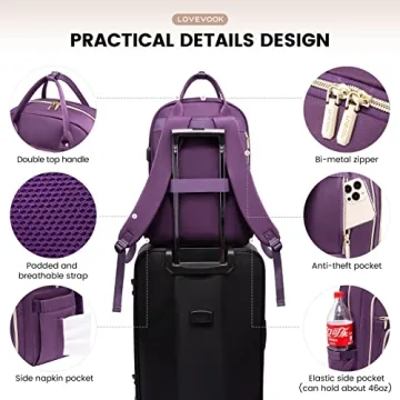 Stylish LOVEVOOK Women's Laptop Backpack for Travel