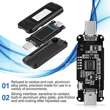 MakerHawk Type-C USB Meter Tester Power Meter USB Multimeter Voltage and Current Tester 0-5.1A 4-30V USB Power Tester Multi-function Tester Display Capacity Voltage Current Detector