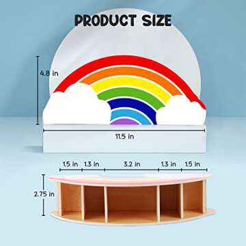 GAMENOTE Wooden Pen Holder Pencil Holders, Rainbow Supply Caddy Desk Organizer for Office Supplies M...