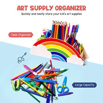 GAMENOTE Rainbow Supply Caddy - Fun Desktop Organizer